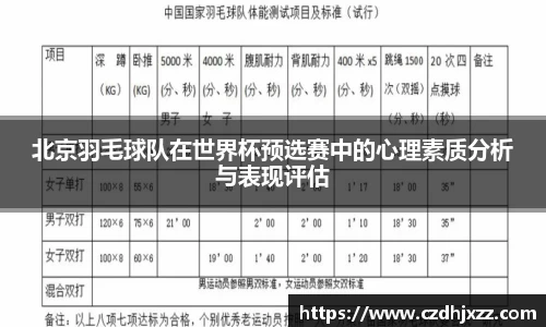 北京羽毛球队在世界杯预选赛中的心理素质分析与表现评估